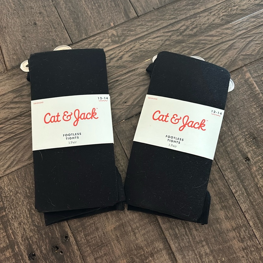 CAT AND JACK BLACK FOOTLESS TIGHTS. 2 PAIRS NWT BUNDLE2SAVE